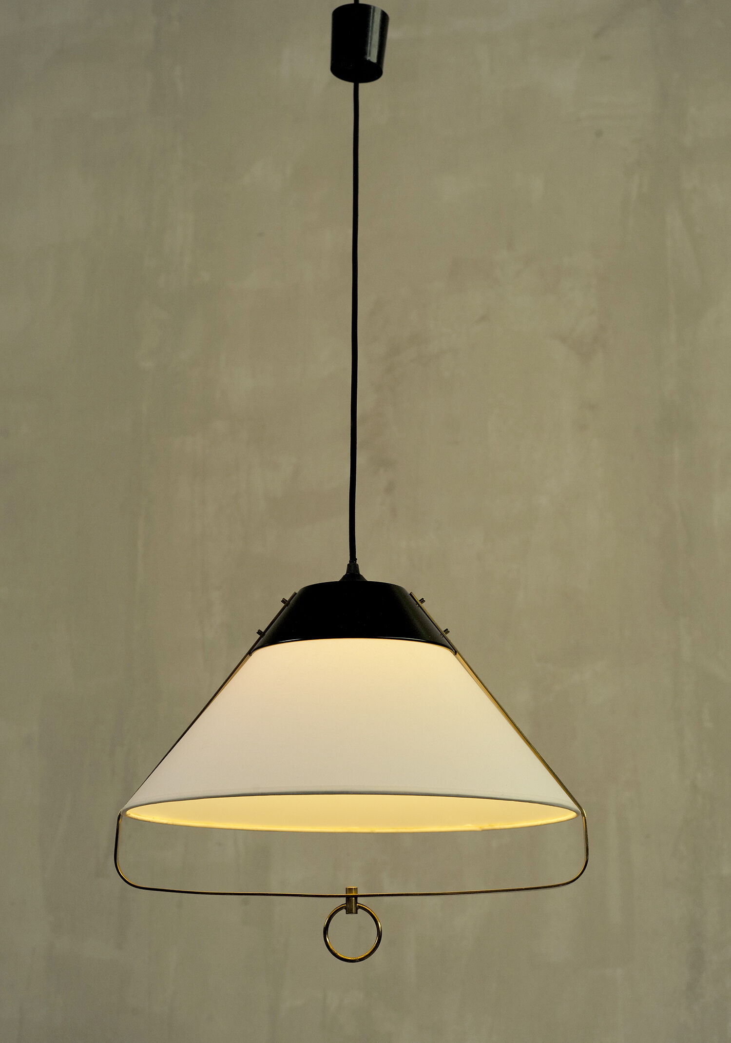 Suspension in lacquered metal and brass, france 1950