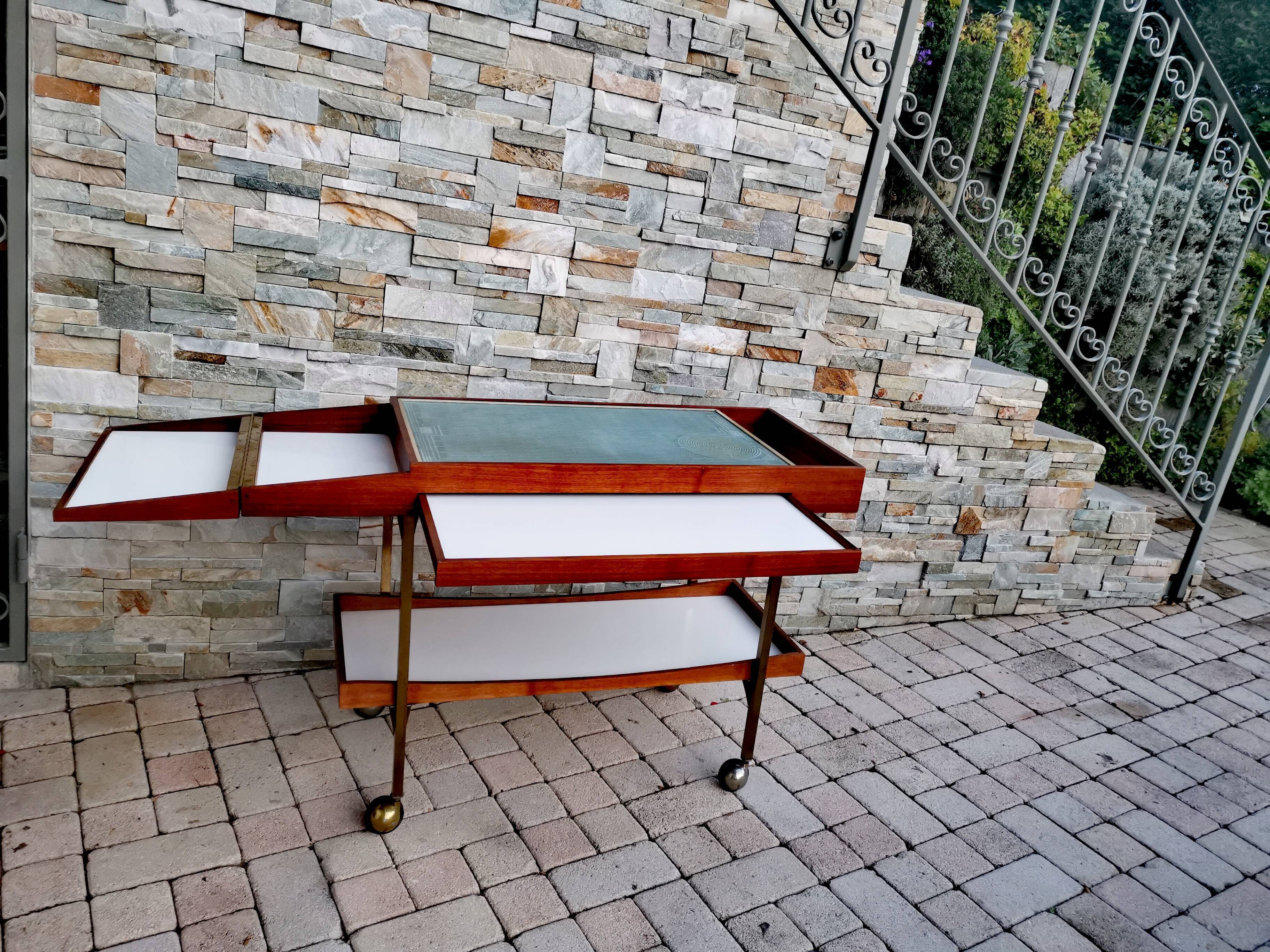 Rolling dessert bar server by Paul McCobb for Salton Hotray