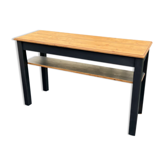 Wooden console with shelf