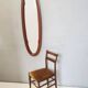 Oval Wall Mirror with a Beech Frame, Italy