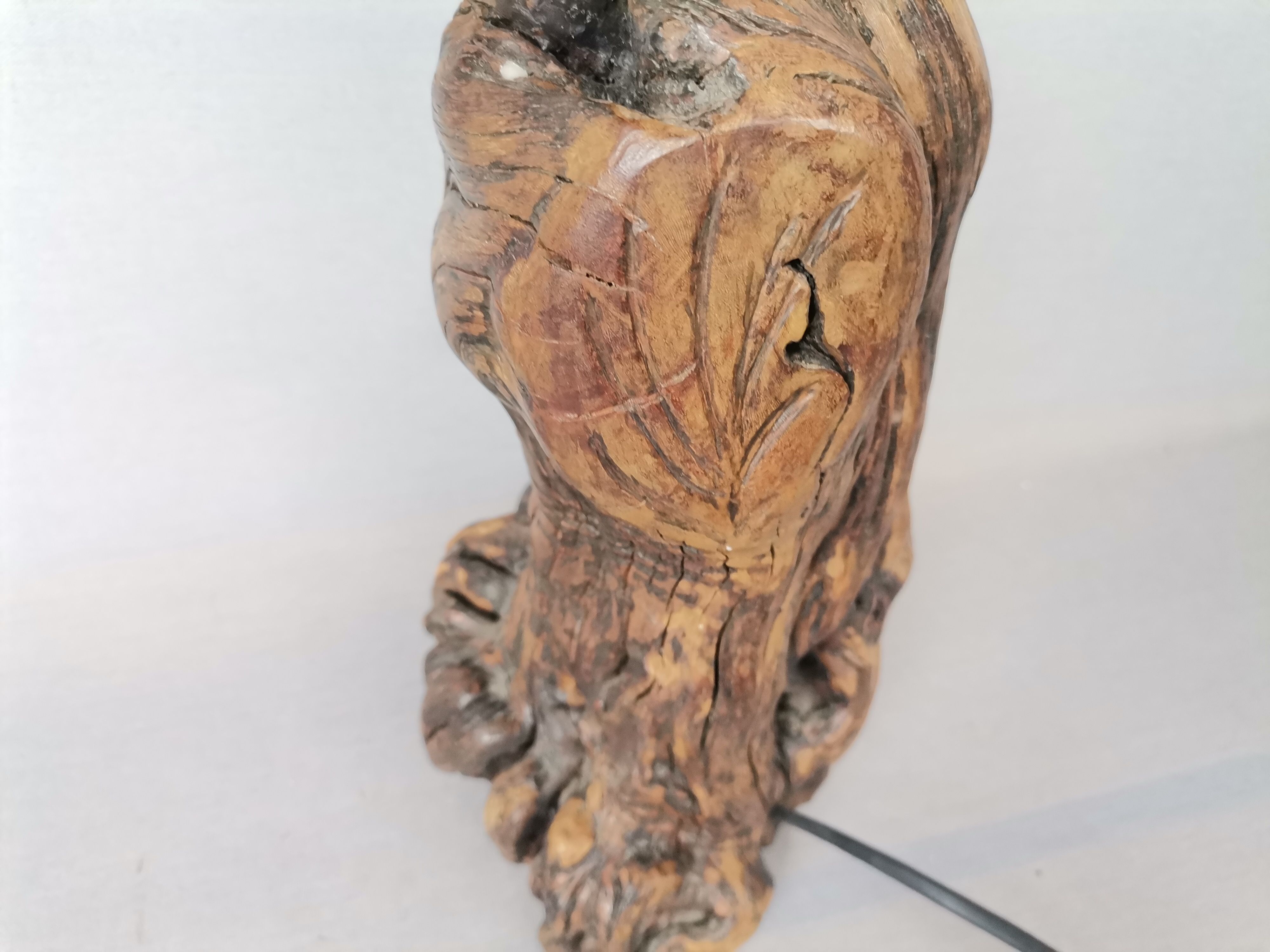 Portuguese handmade vine wood table lamp
