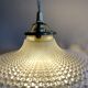 Suspension Holophane verre diamant vintage