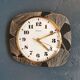 Vintage formica clock rectangular silent wall pendulum "Beroz black gold"