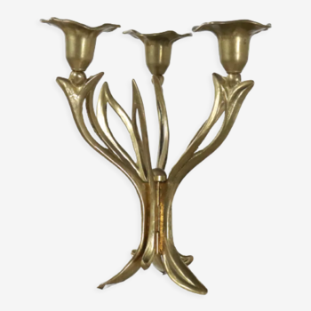 Brass design candle holder flowers