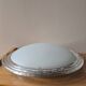 Pair of wall lights or ceiling lights in pressed glass and opaline - vintage design 80