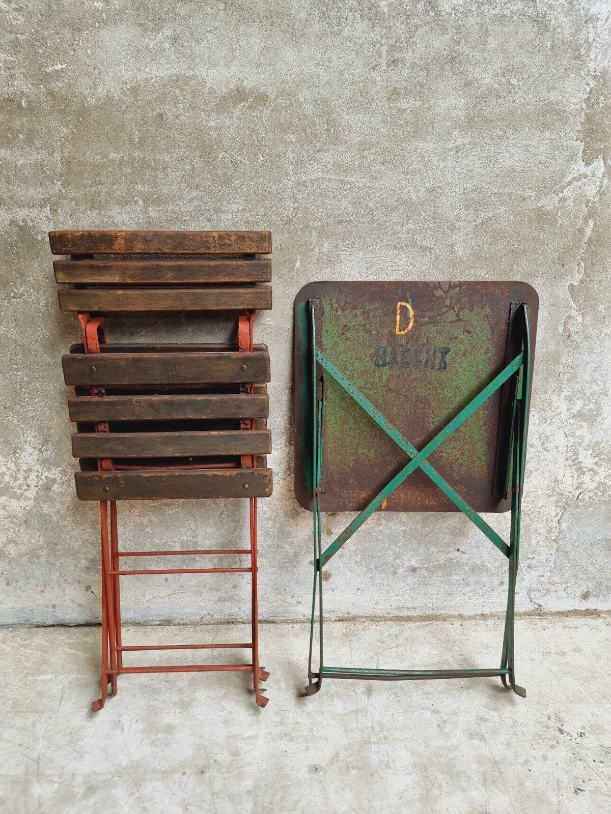 Antique bistro set folding garden set