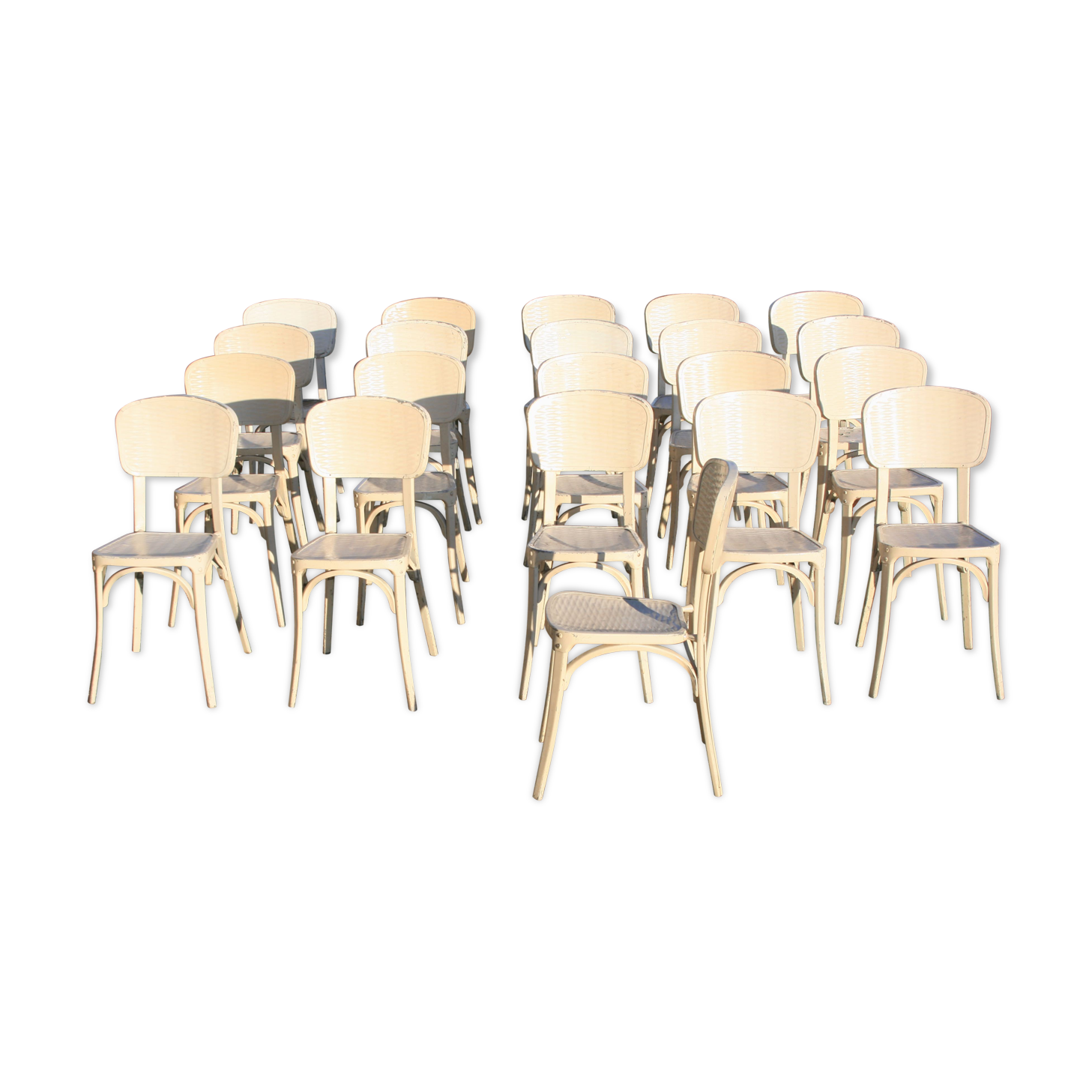 Set of 21 chairs Gaston Viort 1950 to Los Angeles.