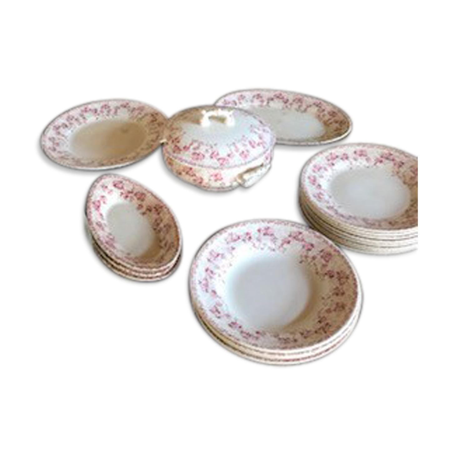 4 ASSIETTES CREUSES TERRE DE FER ROUGE