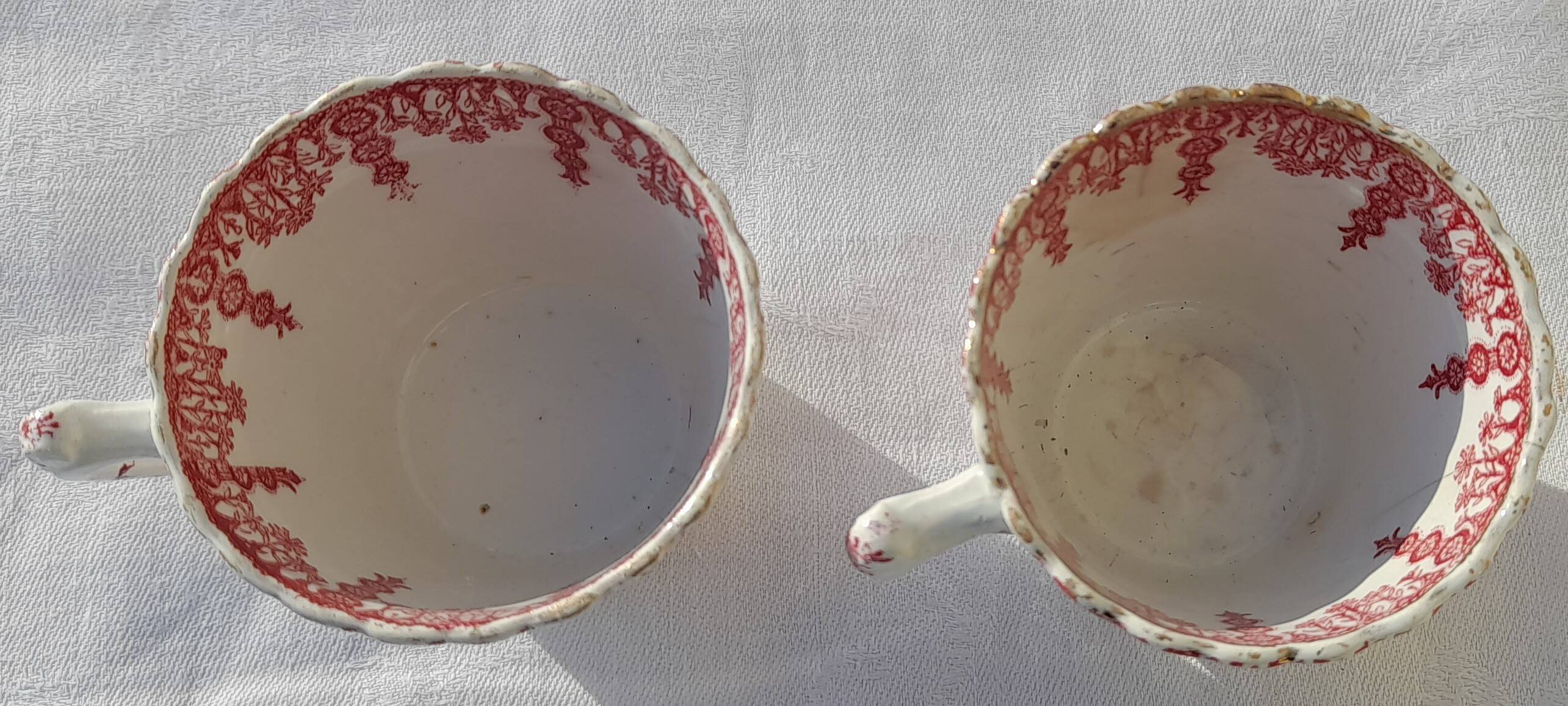 2 Lunéville earthenware coffee cups Tsarine model