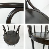 Tabouret de bar Tabouret en bois Bug brun foncé Mid Century Vintage repose-pieds en métal Bar compto