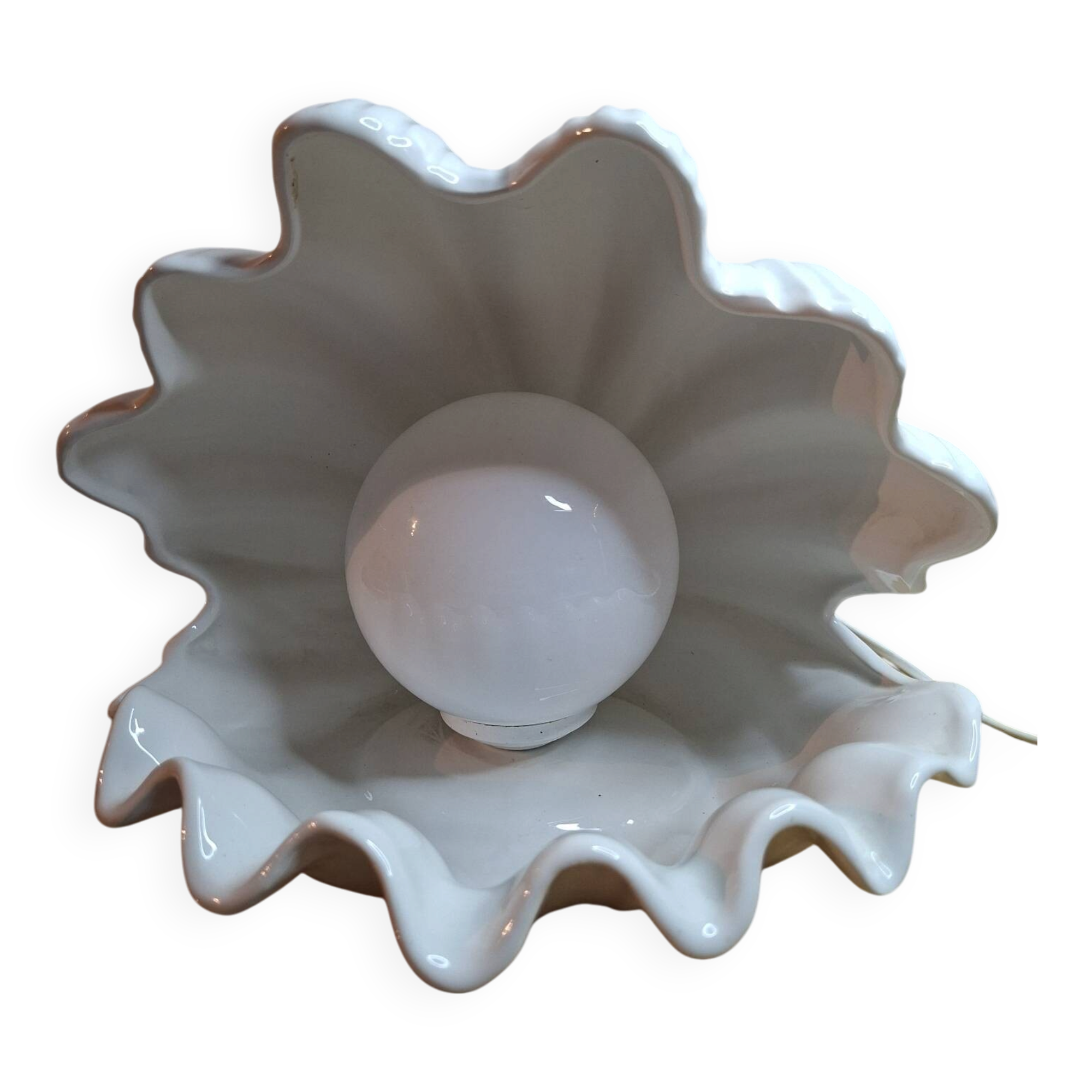 Lampe à poser vintage en forme de coquillage