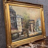 After Renée Wilsson: Oil on canvas The Arc de Triomphe in Paris circa 1980