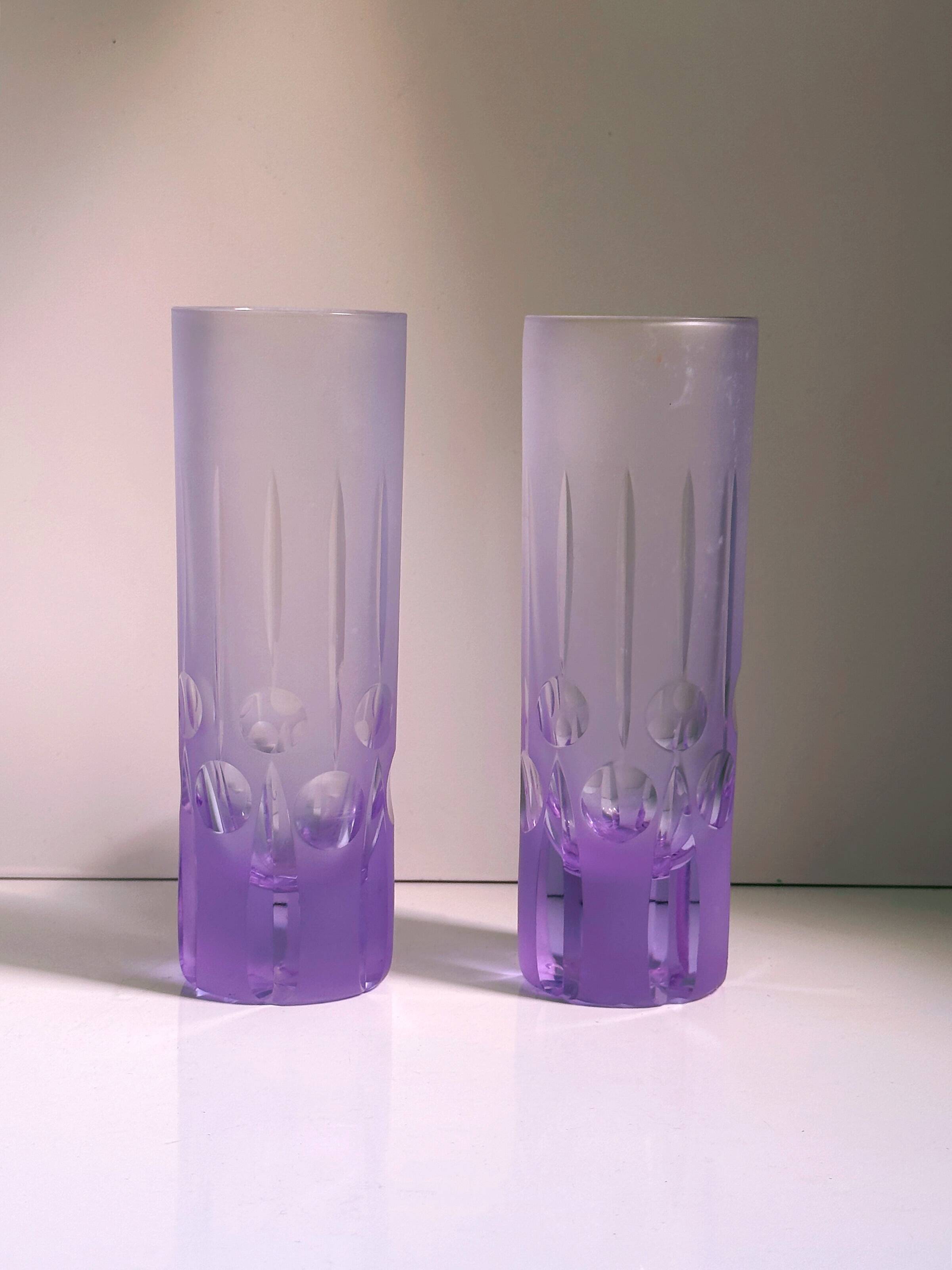 6 verres à long drink italiens de l'ère spatiale - Alexandrite, années 1970