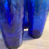 Set of 4 large blue glass ~13cm