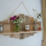 Wooden pallet wall shelf