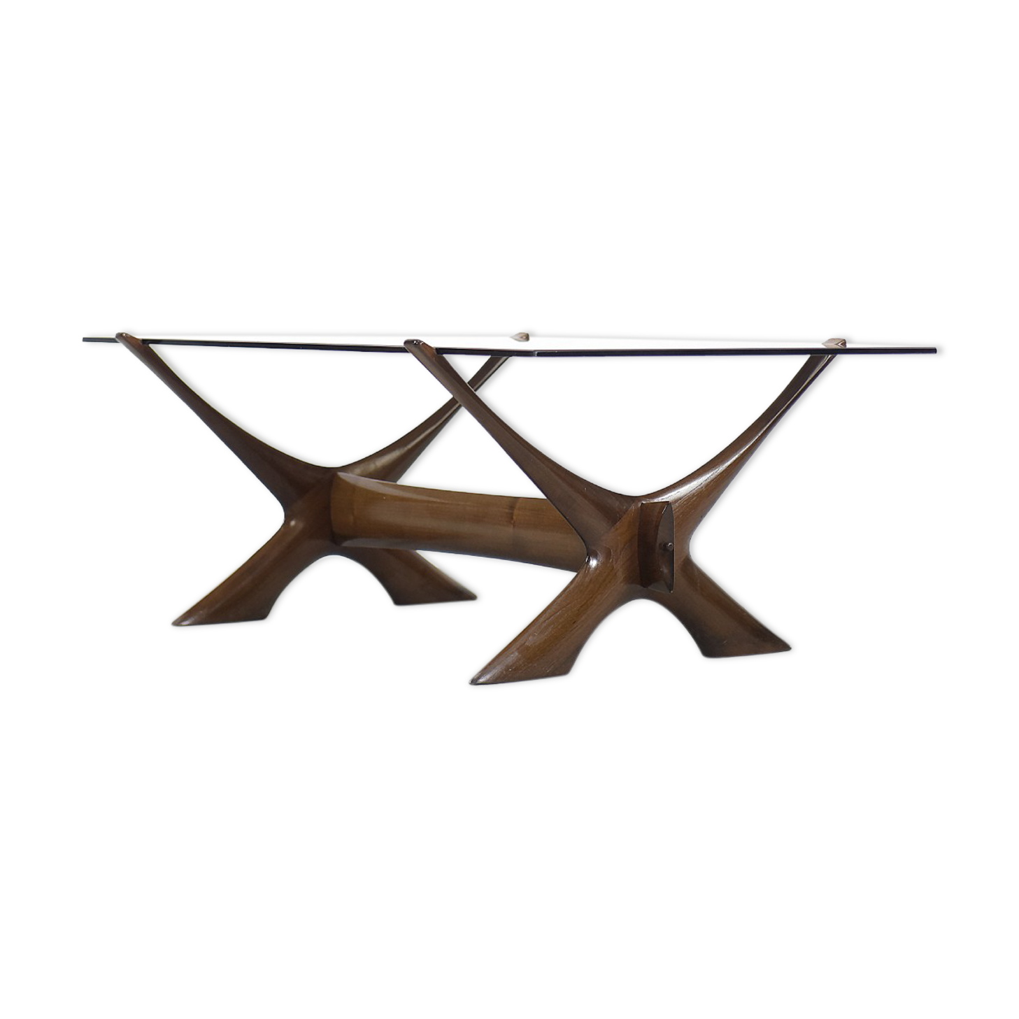 Mid-Century Modern Scandinavian Walnut Condor Coffee Table from  Örebro Glass, 1960s