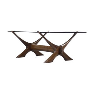 Table basse scandinave en noyer