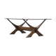 Table basse scandinave en noyer Condoren verre Örebro, années 1960