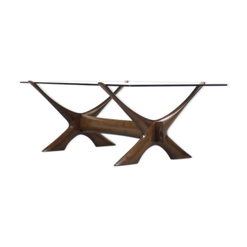 Mid-Century Modern Scandinavian Walnut Condor Coffee Table from  Örebro Glass, 1960s