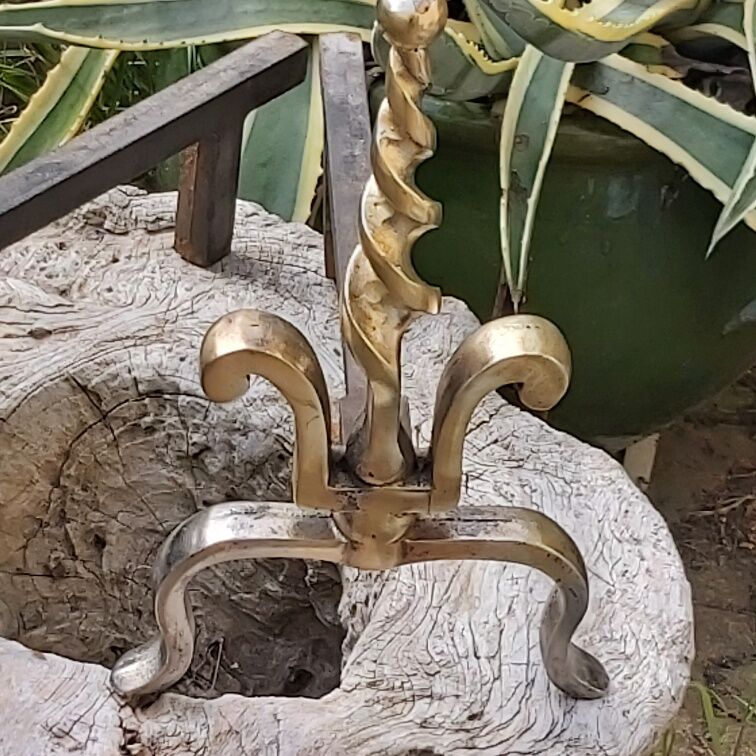 Pair of old bronze channels