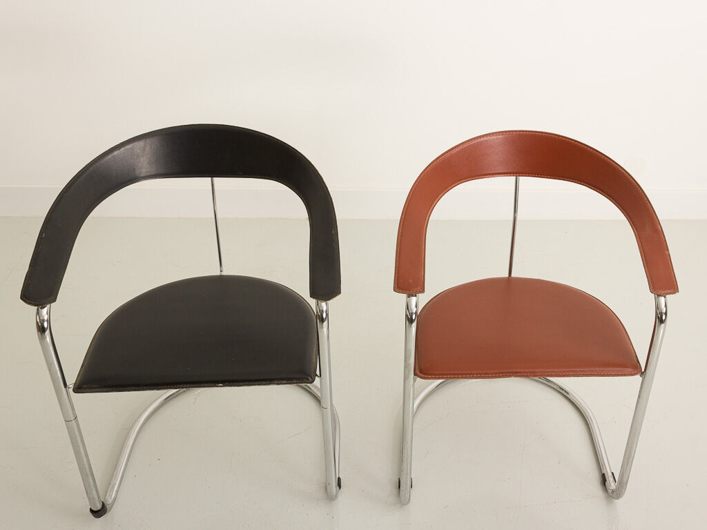 Canasta chair in Italian leather by Arrben, 197 years