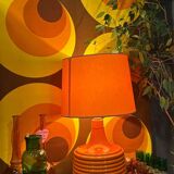 Vintage orange ceramic lamp