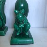 Pair of Art Deco ceramic book clamts