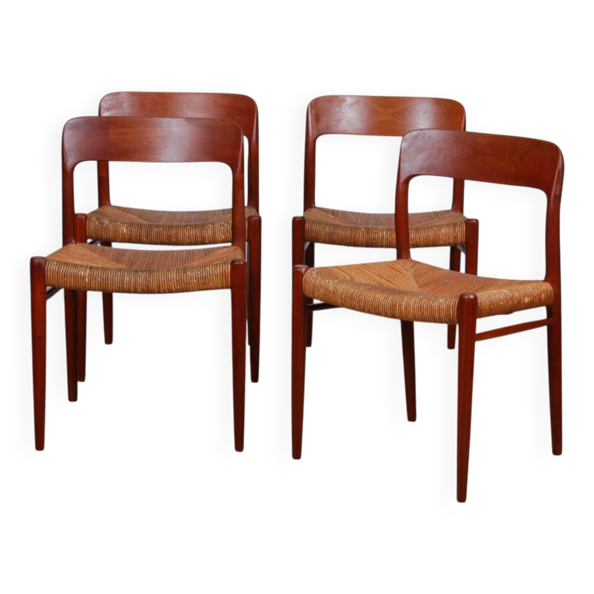 Set of 4 chairs by Niels Otto Moller in teak, model 75, 1960