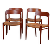 Set of 4 chairs by Niels Otto Moller in teak, model 75, 1960