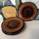 Set of 5 vintage stoneware dessert plates