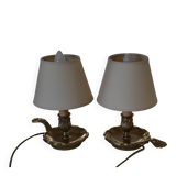2 basement/bedside lamps in bronze
