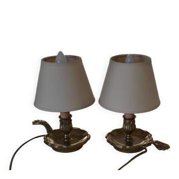 2 basement/bedside lamps in bronze
