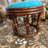 Vintage rattan pouf