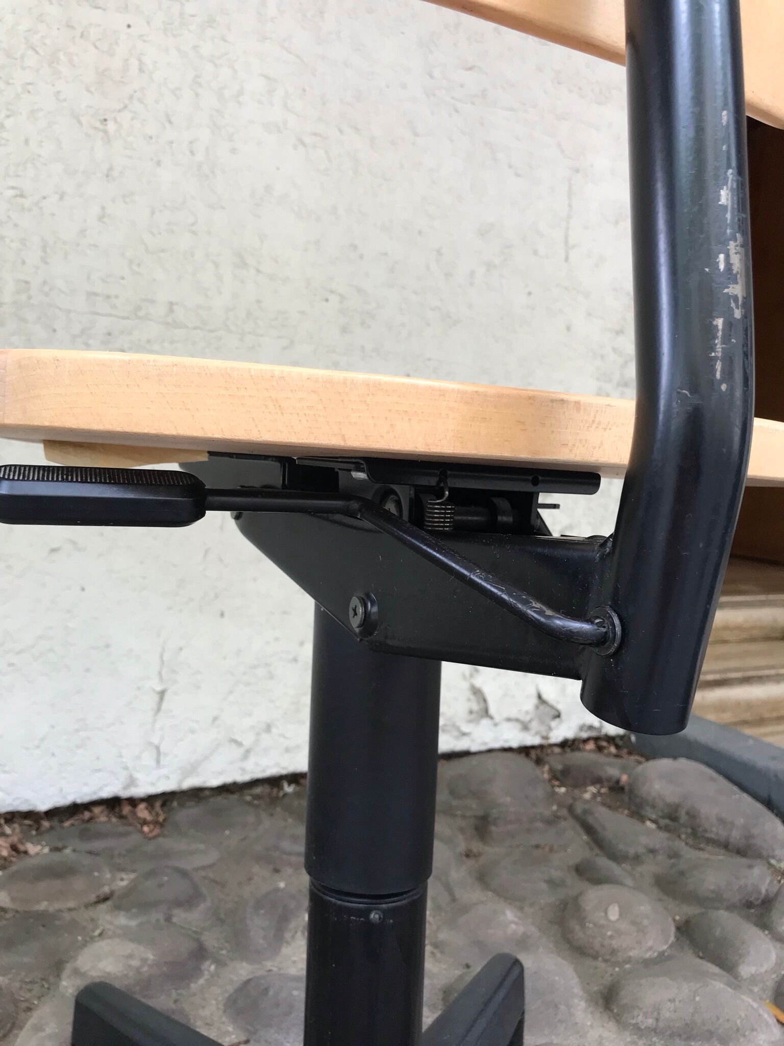Martin Stoll office chair light wood on wheels