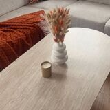 Table base effet travertin