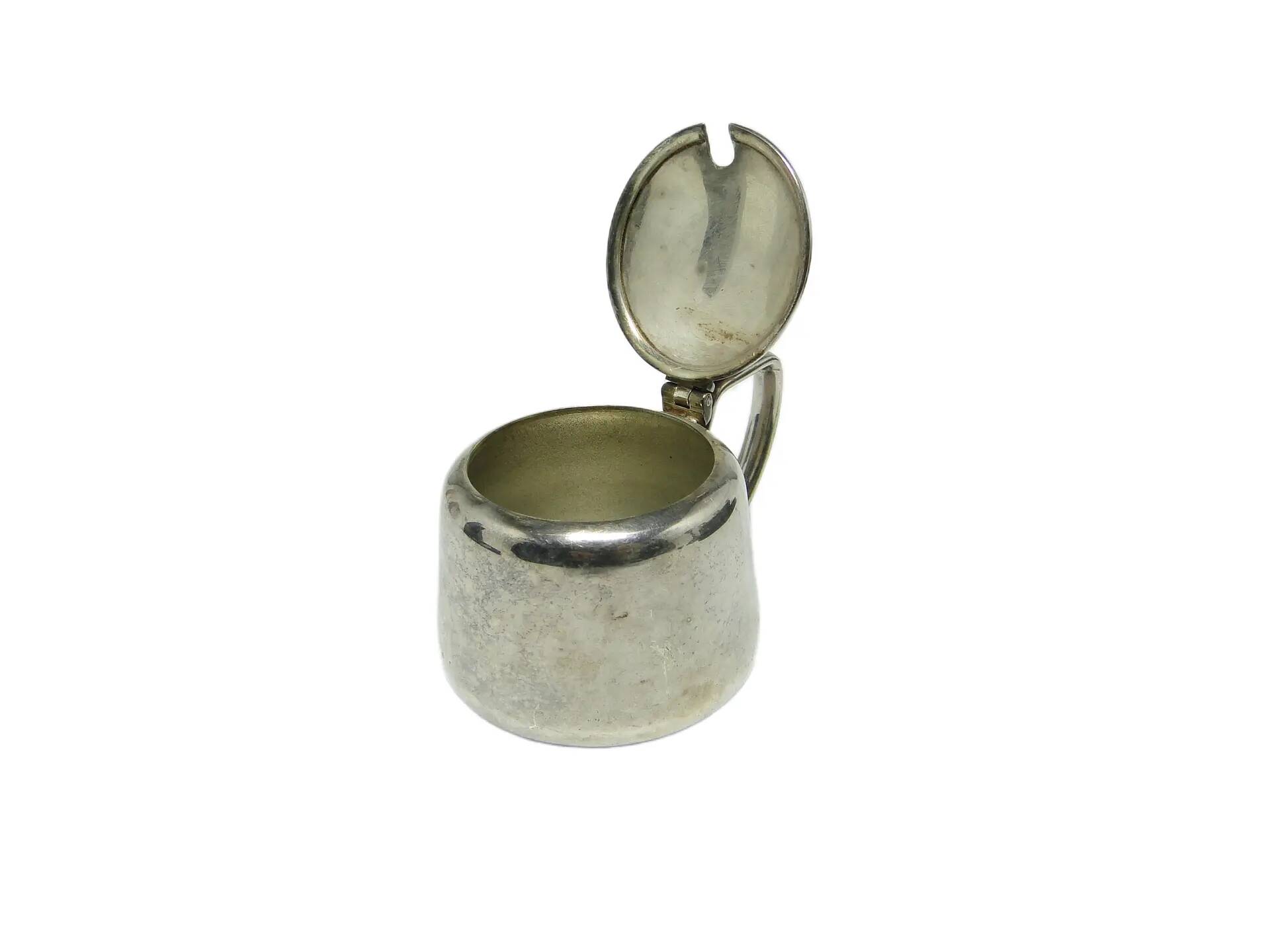 Art Deco salt shaker, silver-plated brass, Sweden, 1930s.