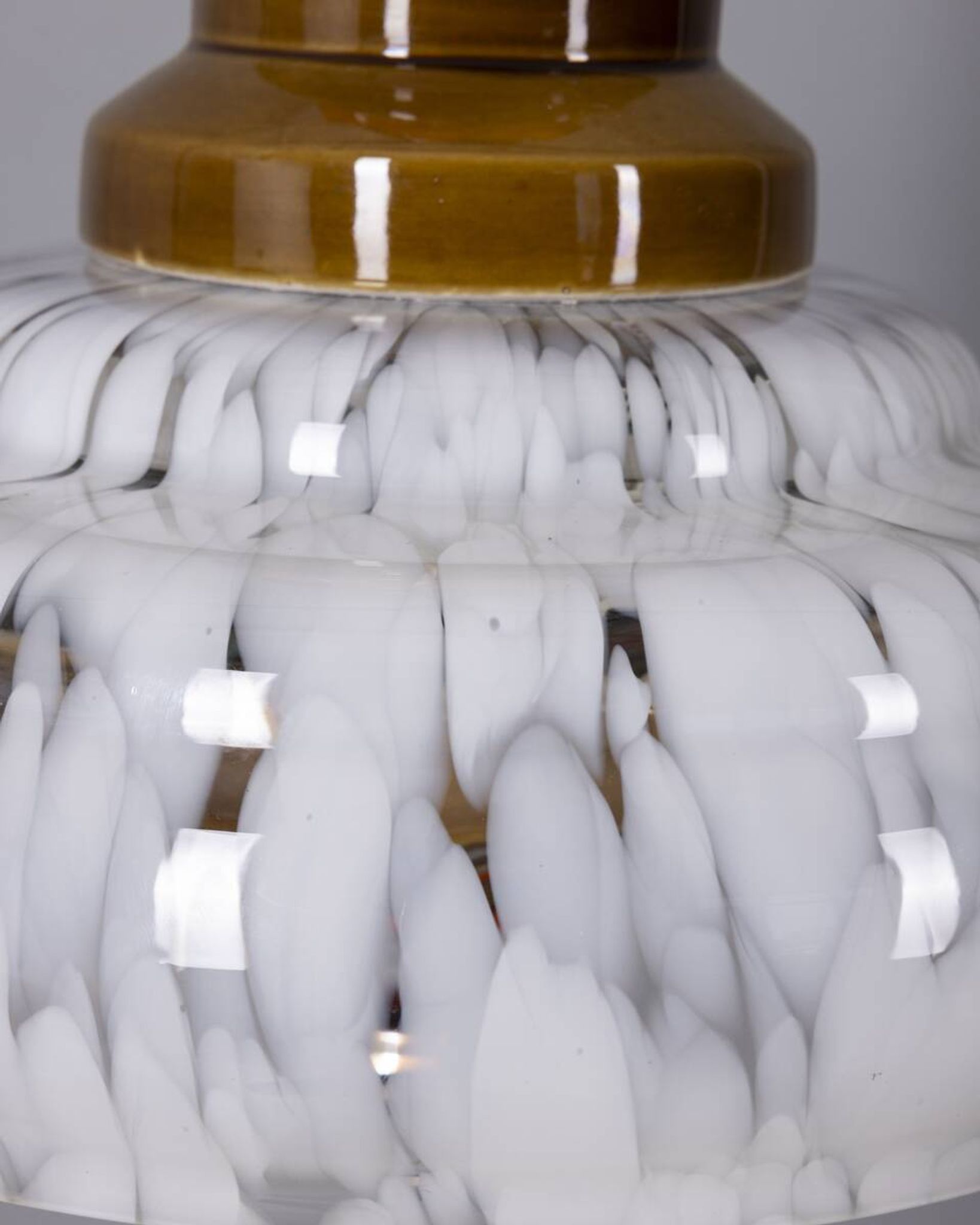 Vintage 1960s Italian design ceramic and glass chandelier