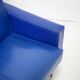 Sofa imitation leather blue and steel, 3 seats, France, circa 1960