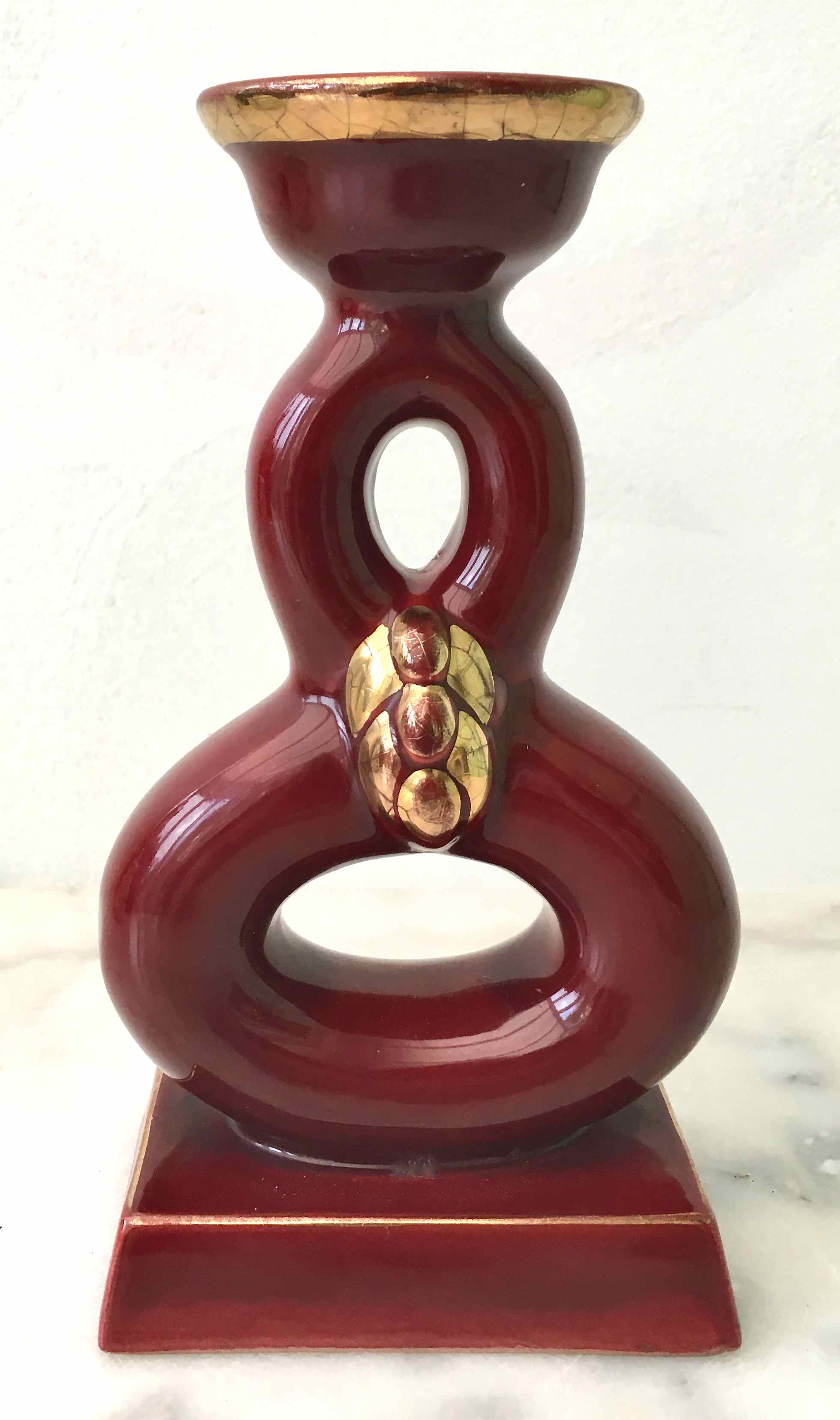 Candlestick ceramic art of bordeaux 1930