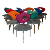 10 vintage Giorgio Saporiti chairs