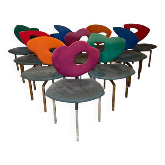 10 vintage Giorgio Saporiti chairs