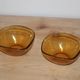 Set of 2 vintage amber glass ramekins – 1970s – Made in France