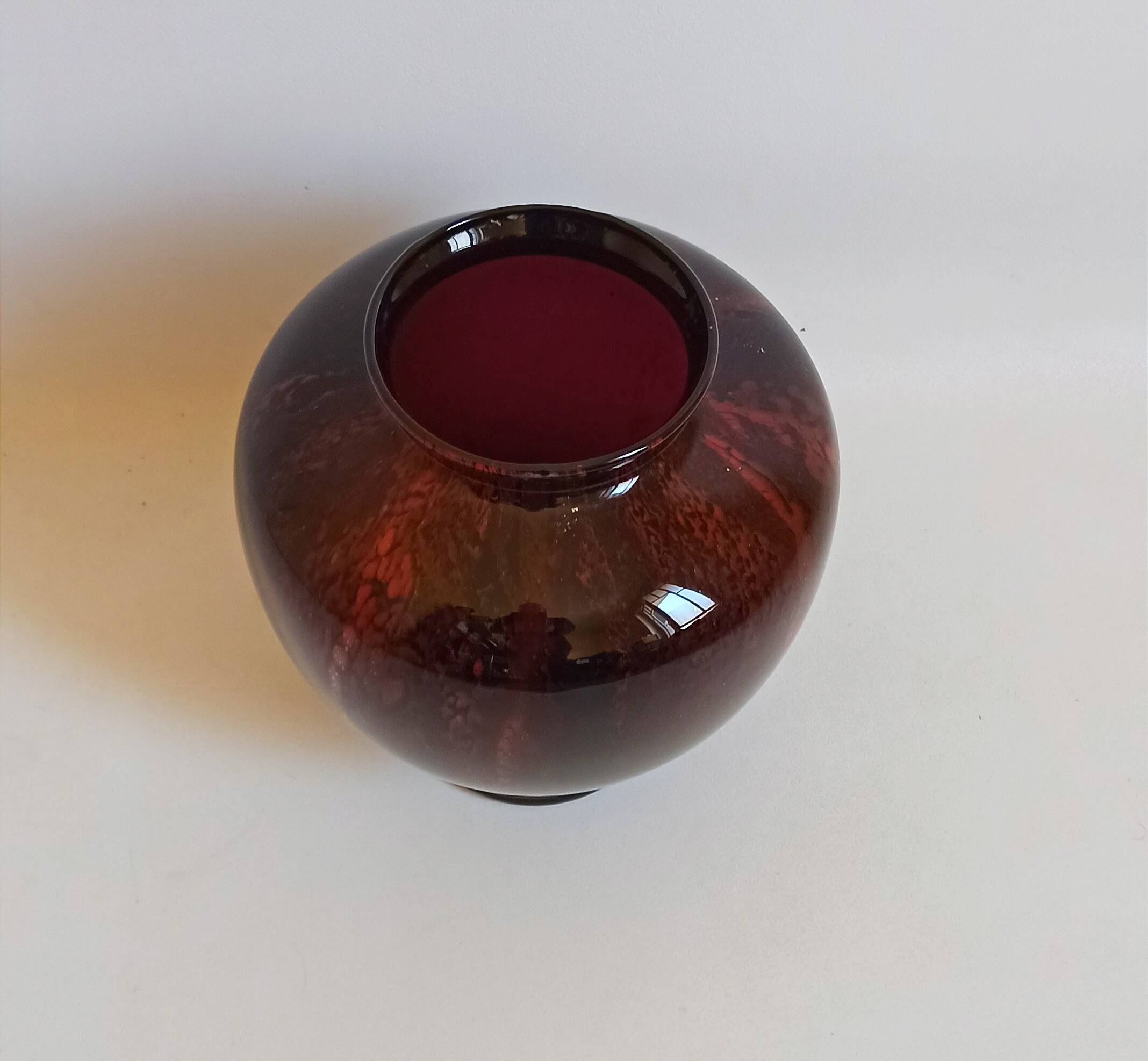 Carmine red blown glass vase 1950s