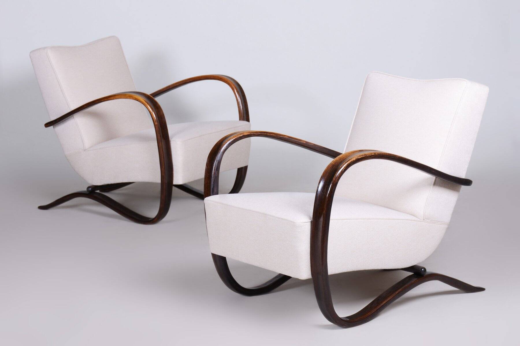 Fauteuils Art Déco H-269 par J. Halabala pour Up Závody, Tchécoslovaquie, années 1930, ensemble de 2