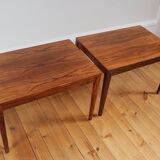 Paire de tables basses scandinaves vintage en palissandre 1960
