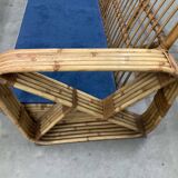 Exclusive Six Strand Rectangular Rattan 3-Seat Sofa after Paul Frankl, 50s