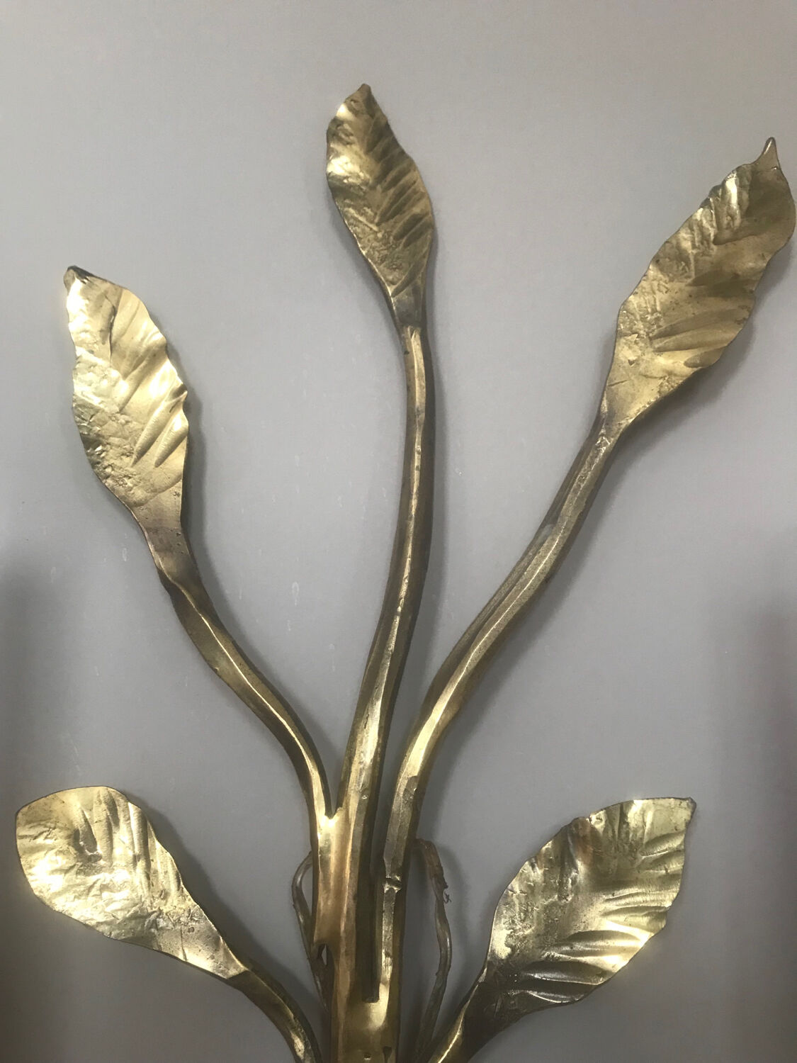 Bronze wall lamps leaves of branches