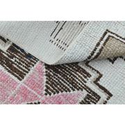 Vintage Turkish Oushak Pink Brown Wool Rug 72x312