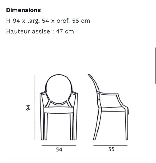 4 chaise Kartell Louis Ghost