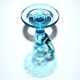 Vintage bubbled glass candle holder from biot - blue blown glass chandelier 1960